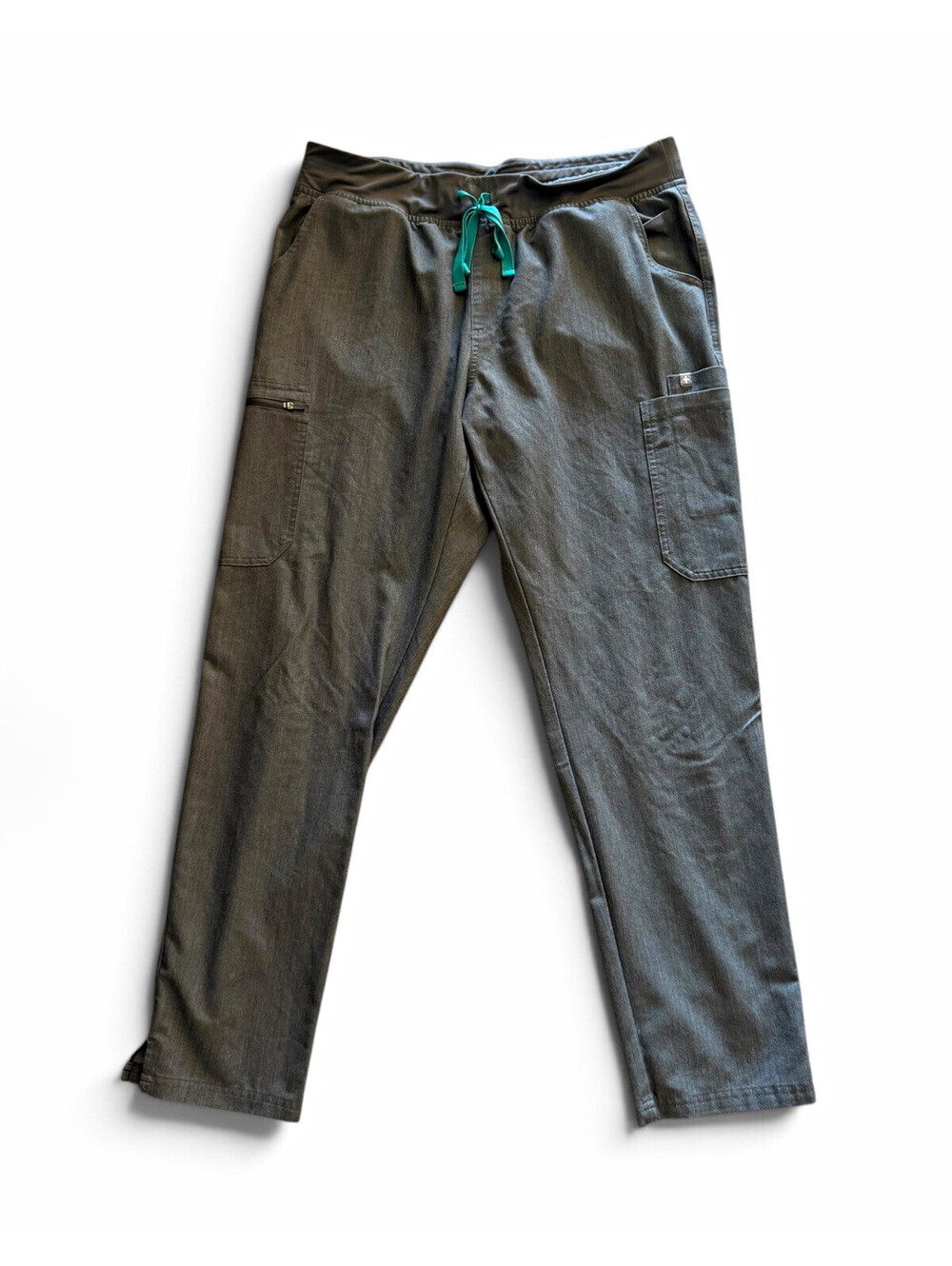 FIGS Women’s Gray Scrub Pants Size L Solid Medical Polyester Rayon Spandex